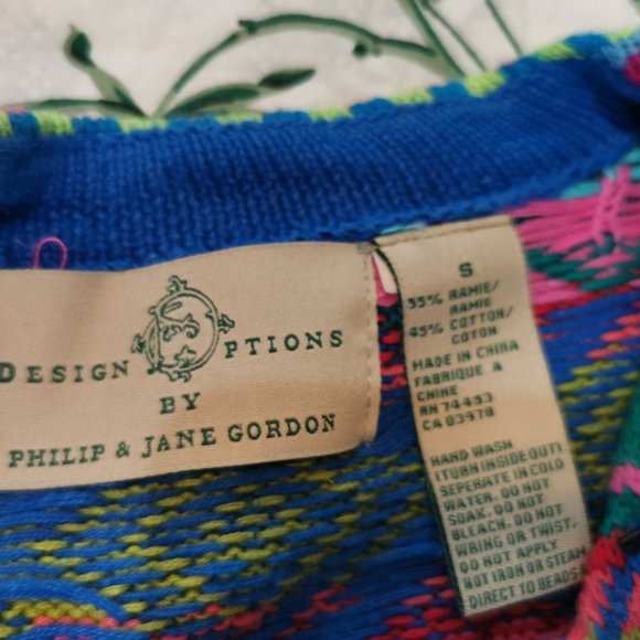 Design Options By Philip & Jane Gordon Size Small MultiColors Sequin Sweater0092 - Picture 4 of 5